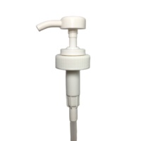 Bomba dispensadora de bloqueio com saia estriada, 38-400 pp branco com tubo dip de 11 polegadas (saída de 3.5-4cc)