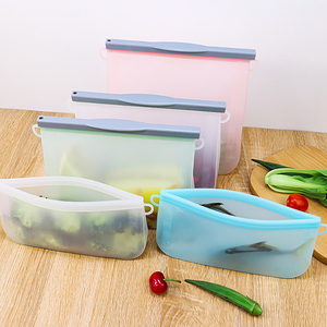 Silicone <b>Freezer</b> Bags Reusable Kitchen Silicone Food Pouch Bags Stand up Silicone Sealer Vegetable Preservation Bag - Product Image 1