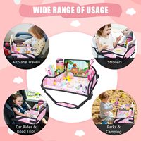 Échantillon Gratuit Table de Voyage Jacquard Personnalisable Imperméable pour Enfants, Plateau Multifonctionnel pour Tout-Petits, Bureau de Jeu Suspendu pour Siège Auto et Poussette