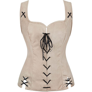 Nouveau Gilet Corset Médiéval Vintage en Daim pour Femme, Style Victorien Pirate, Haut de Costume Renaissance pour Cosplay et Halloween - Product Image 2
