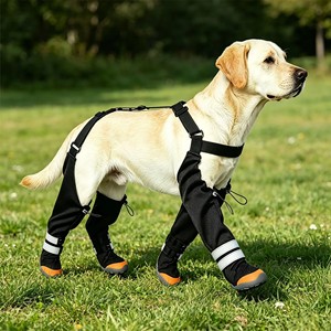 Chaussures imperméables <span class=keywords><strong>pour</strong></span> <span class=keywords><strong>chien</strong></span>, bottes réfléchissantes <span class=keywords><strong>pour</strong></span> <span class=keywords><strong>pattes</strong></span> <span class=keywords><strong>avec</strong></span> harnais de maintien, antidérapantes, toutes saisons, <span class=keywords><strong>pour</strong></span> la promenade des chiens - Product Image 1
