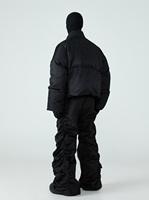 Veste matelassée en toile personnalisée demi-col zippé manches longues debout style décontracté de rue coupe normale manteau d'hiver de courte longueur