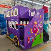 Bus touristique à double étage sans rails pour centre commercial intérieur, avec éclairage LED