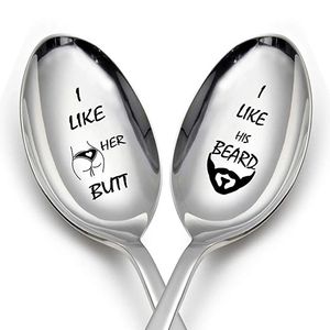 Fourchette à cuillère gravée DIY, bricolage, meilleur cadeau pour mari madma, ensemble de couverts famille et amis, à la mode - Product Image 1