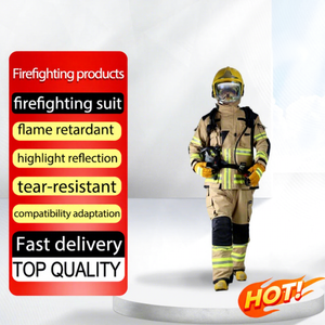 Traje de Bombero de Cuerpo Completo AmpsafeX, Certificado CE, Estándar Europeo, Material PBI, ATPV 0.5, Resistente al Fuego, para Rescate de Emergencia - Product Image 1