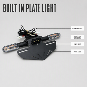 Supporto per Targa Moto <span class=keywords><strong>Pieghevole</strong></span> in Metallo con Coda Corta, Porta Targa per Kawasaki Ninja 400 - Product Image 5