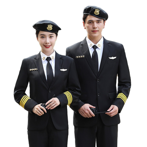 Conjunto de Uniforme de Piloto de Seguridad Personalizado, Chaqueta y Pantalones Unisex para Tripulación de Aeropuerto y Aerolínea, Ropa de Trabajo de Aviación para Personal de Tierra de Aerolíneas - Product Image 1