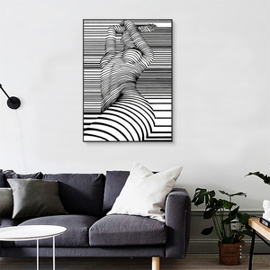 Arte de pared abstracto moderno, imagen de mujer desnuda en blanco y negro, póster impreso en lienzo HD, sin marco, decoración para el hogar, sala de estar y pasillo - Product Image 4
