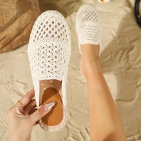 Espadrilles plates à enfiler pour femmes, style espagnol, antidérapantes, à bout fermé, en tissu, collection automne, vente en gros
