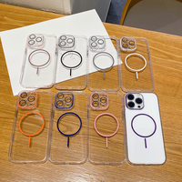 Coque de téléphone magnétique simple ultra mince couverture PC rigide transparente pour iPhone 16 Pro Max étui magnétique transparent en cristal