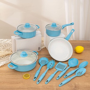 Ensemble de 13 casseroles et poêles pour accessoires de cuisine, ensemble de batterie de cuisine antiadhésive, ensembles de casseroles et poêles, kits, kit de salle à manger, <span class=keywords><strong>bar</strong></span> - Product Image 2