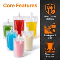 Pochettes souples personnalisées en plastique laminé avec bec verseur, fermeture à glissière, résistantes à l'humidité, pour emballage de liquides (jus, sodas)