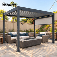 Pergola bioclimatique en aluminium motorisée à lames orientables, pergola de jardin extérieure, auvent imperméable pour terrasse et cour arrière