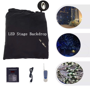 Dẫn sao sân khấu bối cảnh màu xanh bầu trời đầy sao hiệu suất nền với bộ điều khiển cho trang trí đám cưới - Product Image 3