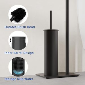 Cleaner Toilet Brush with Holder Stand <b>Shelf</b> and Bathroom Brush Set for Bathroom Cleaning Tools - Product Image 4