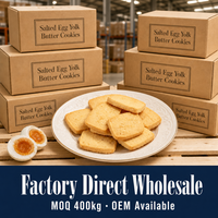 Biscuits au beurre au jaune d'œuf salé de qualité supérieure, saveur riche salée-douce, OEM, marque privée, vente en gros, fournisseur B2B de snacks en vrac