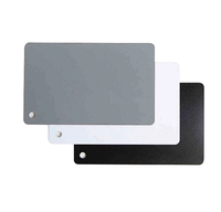 Prix de gros Accessoires pour studio photo 3in1 3 en 1 Digital Grey Card White Black 18% Gray Color White Balance Strap