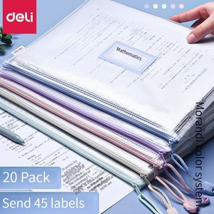 Borsa portadocumenti con cerniera Deli PP102-TA4 di alta qualità, borsa in rete di <span class=keywords><strong>plastica</strong></span> <span class=keywords><strong>trasparente</strong></span>, formato A5. - Product Image 1