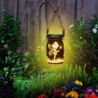 Solar Laterne Lichterketten Outdoor Garten Ornament Licht Frosted Fairy Hanging Glass für den Außenbereich Fairy Color Solar Laternen