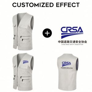 LCC3322 Vente en gros de chemises publicitaires multi-poches, vêtements de travail imperméables, gilet de journaliste, gilet de bénévole personnalisé avec logo - Product Image 2