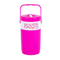 Bouteille isotherme portable unisexe en plastique PP de 1,5 L avec paille, couvercle anti-fuite, compatible lave-vaisselle, durable, maintien thermique 12-24 heures