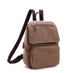 Wholesale Unisex <strong>Black</strong> <strong>Small</strong> Canvas <strong>Backpack</strong> with Zipper Closure Waterproof Moto &amp; Biker Style Below 20L Capacity for Men Women - Product Image 2