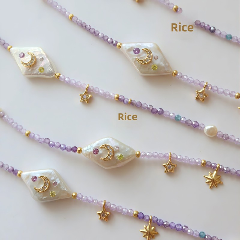 Natural Stone Beads Knotted Beaded Drop