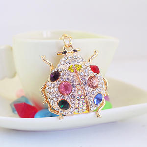 Nuevo Llavero de Mariquita de Cristal con Siete Puntos, Bonito Llavero de Metal Brillante, Accesorios para Bolsos de Mujeres y Niñas - Product Image 2