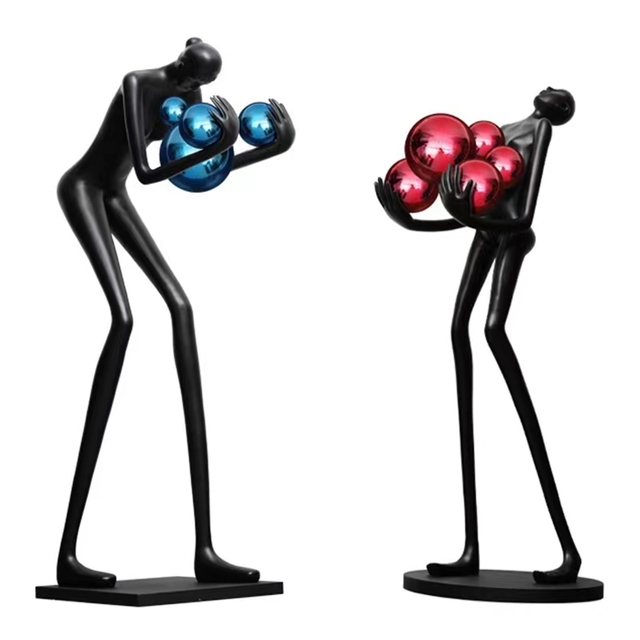 ODSEN Resin Decorative Floor Lamp Modern LED Fiberglass Body Human Sculpture Floor Lamp for Livingroom Villa Mannequin