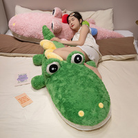 Adorable Coussin Long en Peluche Crocodile, Doux et Rembourré, Poupée Animale Alligator, Coussin de Corps en Peluche Crocodile pour Enfants et Adultes
