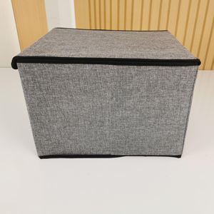 Lot de 4 boîtes de rangement pour vêtements en tissu de lin, design moderne multifonctionnel, imprimé, lavable, léger, capacité de charge de 10 kg - Product Image 3