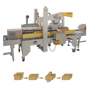 Fully automatic flap fold carton box case tape sealing machine