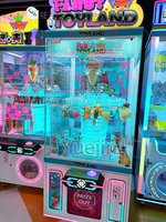 Yuejin Machine à griffes porte-bonheur rose, machine de jeu d'arcade à monnayeur pour parcs d'attractions, en métal et plastique