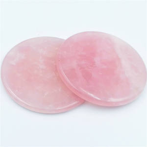 Disques de <span class=keywords><strong>pierre</strong></span> de quartz rose naturel disques plats ronds en cristal pour la fabrication de bijoux de colle de cils décoration de la maison - Product Image 3