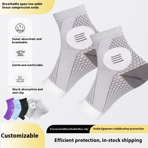 Chaussettes de compression sportives anti-transpiration à bout <span class=keywords><strong>ouvert</strong></span> et entièrement couvrant le <span class=keywords><strong>pied</strong></span>, protection anti-entorse, soutien de la voûte plantaire, chaussettes de maintien de la cheville - Product Image 2