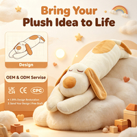 Vente en gros de chien en peluche doux et mignon de 60 cm, compagnon de sommeil, oreiller en peluche, jouet en peluche pour chien