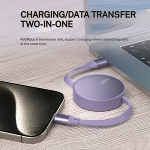 สายชาร์จเร็ว PD 240W แบบอลูมิเนียมชนิด <span class=keywords><strong>C</strong></span> แบบพับเก็บได้รองรับ <span class=keywords><strong>iPhone</strong></span> 15 16แบบพกพา Type <span class=keywords><strong>C</strong></span> เป็นสายชาร์จ USB Type <span class=keywords><strong>C</strong></span> - Product Image 6