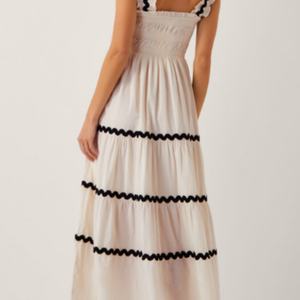 Vestido Midi Casual de Verano para Mujer, de Lino y Algodón, con Bordado Floral y Encaje, Estampado Sólido Natural, Gran Venta - Product Image 2