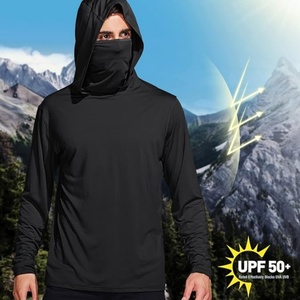 เสื้อฮู้ดตกปลาแขนยาว UPF 50 พิมพ์ลายโลโก้ตามสั่ง แห้งเร็ว ป้องกันแสงแดด ป้องกันรังสียูวี เสื้อผ้าสำหรับตกปลา - Product Image 3