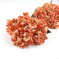 Tige de fleur d'hortensia en soie faite à la main, toucher réel, grande tête - 50 pièces, décorations pour la rentrée scolaire et les mariages, disponible en bleu