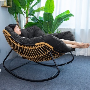 Nouveau produit chaise berçante <span class=keywords><strong>de</strong></span> style moderne confortable relax chaise longue paresseuse <span class=keywords><strong>salon</strong></span> chambre chaise berçante avec pouf - Product Image 3