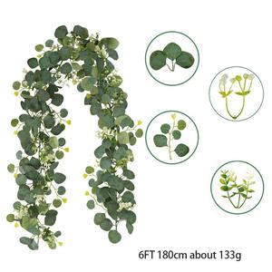 Guirlande artificielle d'<span class=keywords><strong>eucalyptus</strong></span> <span class=keywords><strong>de</strong></span> 180 cm en gros, feuilles <span class=keywords><strong>de</strong></span> gypsophile, plante grimpante, <span class=keywords><strong>chemin</strong></span> <span class=keywords><strong>de</strong></span> <span class=keywords><strong>table</strong></span> pour mariage, Pâques, douce et légère - Product Image 2