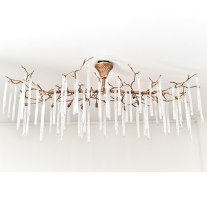 Bán Buôn Giá Dài Thủy Tinh Dải Tuyến Tính Bàn Ăn Sang Trọng Hiện Đại Đèn Chùm Đèn Mặt Dây Chuyền - Product Image 5