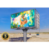 Panneau d'affichage numérique LED couleur double face en forme de V, monté sur pilier, IP66, pour publicité routière et de stationnement
