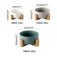 Ciotola per Animali Domestici in Ceramica Personalizzata Shamitao con Logo in Rilievo, Supporto Ecologico in Bambù Antiscivolo, Ciotola 3-in-1 per Cani e Gatti, Vendita all'Ingrosso in Varie Misure e Colori