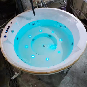 Jacuzzi Exterior para 4 Personas, Bañera de Hidromasaje Redonda Empotrable, <span class=keywords><strong>Tina</strong></span> de Hidromasaje, Bañera Enterrada - Product Image 4