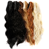 Long ondulé synthétique griffe queue de cheval Extensions de cheveux faux cheveux queue de cochon femme vague d'eau cheval queue postiche cheveux naturels