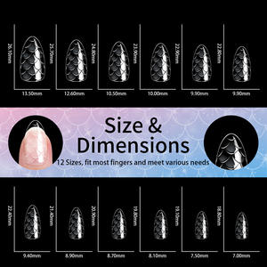 เล็บปลอมแบบกดติด 120/140 ชิ้น ขายส่ง แบบสั้น ใช้ซ้ำได้ ปกปิดเต็มเล็บ เนื้อเจลนิ่ม ลายปลา 3 มิติ ทรงอัลมอนด์ ทรงโลงศพ ทรงเหลี่ยม ทรงสติลเลตโต - Product Image 5