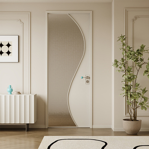 การออกแบบที่เรียบง่ายทันสมัยดอกไม้อลูมิเนียมอัลลอยด์<span class=keywords><strong>ประตู</strong></span>ห้องน้ำภายในฝรั่งเศสใสเหล็กเคลือบสีกันน้ำคู่มือ - Product Image 2