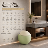 WC intelligent carré de luxe coloré en céramique monobloc avec siphon en P, télécommande, bidet intelligent, personnalisation du logo OEM